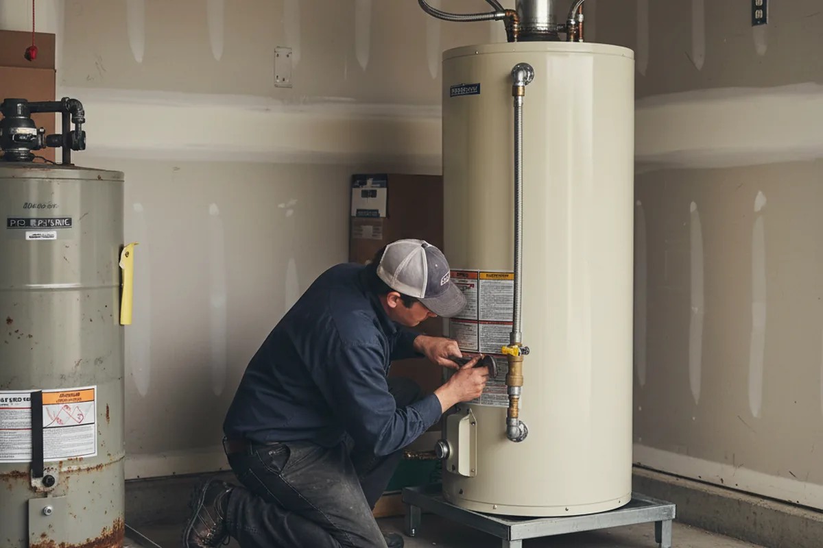 Water heater and shutoff valve replacement in New Concord