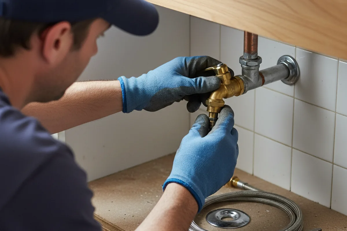 Shutoff valve and fitting work during Emergency Plumbing in New Concord
